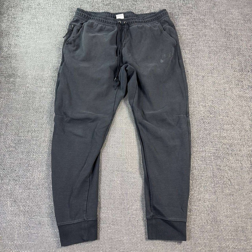 Nike Tech Fleece Joggers Mens Large Black Tapered Sweatpants Faded Streetwear